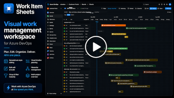 Watch the Work Item Sheets demo